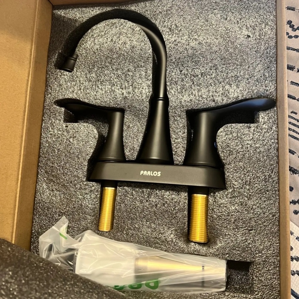 Parlos MATTE black Sink Faucet with Dual Handles